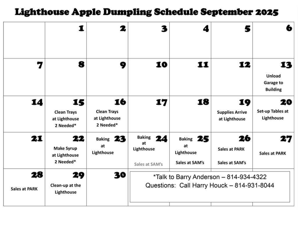 Apple Dumpling Schedule Slide